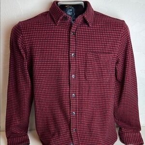 Faherty Men's Red Black Checkered Button Down Long Sleeve Shirt Size L
